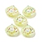 Resin Imitation Pearl Iridescent Pendants, with Iron Finding, Shell Shapes, Yellow, 25x26x9mm, Hole: 2mm