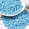 Baking Paint Glass Seed Beads, Donut, Deep Sky Blue, 4x2.5mm, Hole: 1mm, about 137pcs/10g