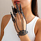 Halloween Gothic Flower
Iron Finger Ring Bracelets for Women, Black, 6-1/4 inch(16cm)