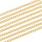 Brass Twisted Chains, Curb Chains, Soldered, Golden, 2.7x2x0.4mm