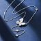 304 Stainless Steel Crystal Rhinestone Butterfly Y Necklaces, Stainless Steel Color, 16.14 inch(41cm) Long+55mm Extender