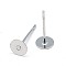 Titanium Stud Earring Findings, Stainless Steel Color, 12x5mm, Pin: 0.7mm