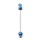 Plastic Beadable Keychain Bar for Jewelry Making DIY Crafts, with Stainless Steel Finding, Cornflower Blue, 90x10.5mm