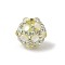 Sparkling Acrylic Encrusted Round Beads, with Rhinestone Cup Chains & Glass, for Beadable Pens, Keychains and Jewelry, Yellow, 18.5~19x16~16.5mm, Hole: 2.5mm