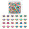 48Pcs 4 Colors Alloy Crystal Rhinestone Connector Charms, with Acrylic, Light Gold, Butterfly, Mixed Color, 18x10.5mm, Hole: 2mm, 12pcs/color