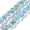 Handmade Gold Sand Lampwork Beads, Round, Light Sky Blue, 8~8.5x7.5~8mm, Hole: 1.5mm, about 48pcs/strand, 14.02''(35.6cm)