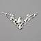 Iron Filigree Joiners, Hollow, Triangle, Platinum, 30x57x1mm