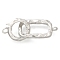 925 Sterling Silver Fold Over Clasps, Rectangle, Real Platinum Plated, 21mm