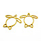 Alloy Open Back Bezel Pendants, For DIY UV Resin, Tortoise, Golden, 49x52x1.8mm