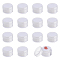 Plastic Loose Diamond Boxes, Flat Round with Clear Glass Window and Sponge Inside, for Jewelry Cabochons Displays, White, 2.95x2.15cm