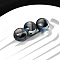 30Pcs Gradient Color Opaque Resin Beads, with Glitter Powder, Round, Black, 8mm