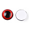 Glass Cabochons, Half Round with Eye, Red, 20x6.5mm
