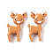 Christmas Decorations Theme Opaque Resin Decoden Cabochons, Deer, 29.5x17.5x7.5mm