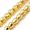 Electroplate Glass Beads Strands, Cone, Faceted, Golden Plated, 6x6mm, Hole: 1mm, about 65pcs/strand, 15.75''(40cm)