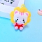 PVC Plastic Pendants, Cat with Sunflower, Red, 55x45mm