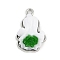 Alloy Pendants, Chinese Cabbage Pendants, with Resin , Platinum, 19.5x13x7mm, Hole: 1.5mm