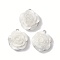 10Pcs Resin Pendants, with 304 Stainless Steel Base, Flower with Glitter Powder, White, 21x19x10mm, Hole: 2mm, 10pcs/set