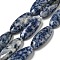 Natural Blue Spot Jasper Beads Strands, Flat Oval, 30x13x5.5mm, Hole: 1mm, about 13pcs/strand, 15.35''(39cm)