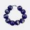 Handmade Lampwork Beads, Round, Royal Blue, 20.5-21x19-20mm, Hole: 4mm