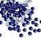 Faceted Glass Flat Back Rhinestone for Nail Art, Grade A, Back Plated, Half Round, Cobalt, 1.9~2mm, about 1440pcs/bag