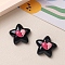 Black Opaque Resin Cabochons, Star, 25x24mm