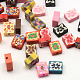 Handmade Polymer Clay Rectangle with Flower Beads CLAY-Q215-02-1