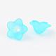Chunky Sky Blue Transparent Frosted Flower Acrylic Beads X-PL560-6-3