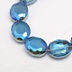 Chapelets de perles ovales de cristal à facettes en verre électrolytique EGLA-F059B-03-1