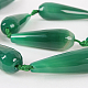 Natural Green Onyx Agate Faceted Drop Bead Strands G-E216-06-1