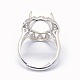 Componentes del anillo de dedo de plata de ley 925 ajustables STER-E061-03P-4