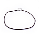 Trendige geflochtene Lederimitat bildende Halskette X-NJEW-S105-002-1