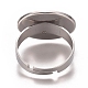 Adjustable 201 Stainless Steel Finger Rings Components STAS-I137-10P-3