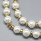 Collares de perlas de concha de perlas de dos niveles NJEW-T007-19-2