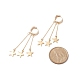 Brass Star Chain Tassel Dangle Hoop Earrings EJEW-TA00109-4