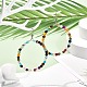 Natural Agate Beads Big Ring Dangle Earrings for Girl Women EJEW-JE04652-3