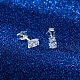 925 orecchini a bottone da donna in argento sterling rodiato con micro pavé di zirconi cubici EJEW-P231-02P-2