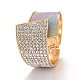 Bracelet manchette large avec strass en cristal BJEW-K223-02KCG-03-1