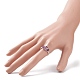 Anillo de dedo con cuentas redondas de piedras preciosas naturales y sintéticas RJEW-JR00514-3