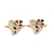 Brass Micro Pave Cubic Zirconia Connector Charms KK-H441-58G-2