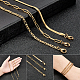 SUNNYCLUE 3 Styles Stainless Steel Chain Necklaces Figaro Chain Bulk Gold Plated Paperclip Herringbone Chain Necklaces Jewelry Making Chain Set for DIY Bracelets Crafts Supplies Accessories STAS-SC0002-76G-4