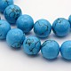 Dyed Synthetic Turquoise Round Bead Strands G-M222-8mm-01-2