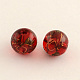 Flower Picture Glass Beads GFB-R003-10mm-02-1