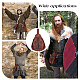 GORGECRAFT Medieval Leather Drawstring Pouch Vintage Printed Waist Bag Portable Brown Fanny Pack Dice Coin Purse for Women Men Hiking Waist Packs Costume Accessories AJEW-WH0285-06-5