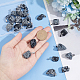UNICRAFTALE 24Pcs Nuggets Pendants Natural Snowflake Obsidian Pendants with Stainless Steel Snap On Bails 15~35mm Long Snowflake Gemstone Pendant Quartz Charms Stone for DIY Necklace Jewelry Making G-UN0001-16B-4
