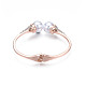 ABS Plastic Pearl Round Beaded Open Cuff Bangle with Crystal Rhinestone BJEW-S118-109RG-2