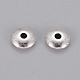 Perles d'espacement rondes plates de style tibétain en argent antique X-TIBEB-R020-AS-LF-2