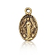 チベットスタイル聖母マリア合金楕円形のペンダント  奇跡のメダル  アンティーク黄金  17.5x10x1mm  穴：1.5mm PALLOY-CJ0001-02-1