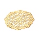 アイアン製フィリグリー透かしコネクター  エッチングされた金属装飾  花  ゴールドカラー  50x50x0.5mm  穴：1.8mm FIND-B020-07G-4