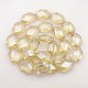 Hexagon Electroplate Rainbow Plated Glass Beads Strands EGLA-P008-M-2