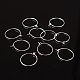 Cerchi per orecchini in ottone placcato color argento X-EC067-1S-4
